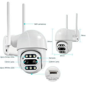 carecam pro onvif 3mp 10x zoom with audio dual lens  wifi camera without adapter