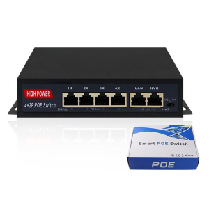 4 Port (4+2) 2 up-link port mega ultra hd network ethernet imported poe switch (52v)